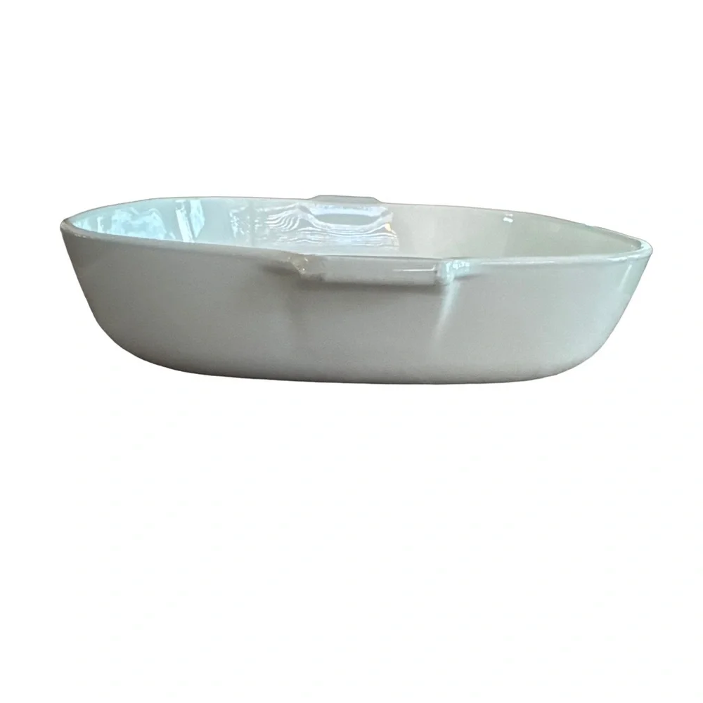 White and Blue Floral Corning Ware Baking Dish